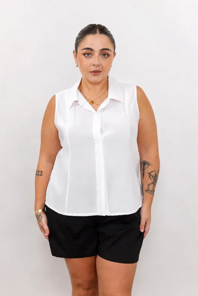 4137 Camisa Sin Mangas Pinzas